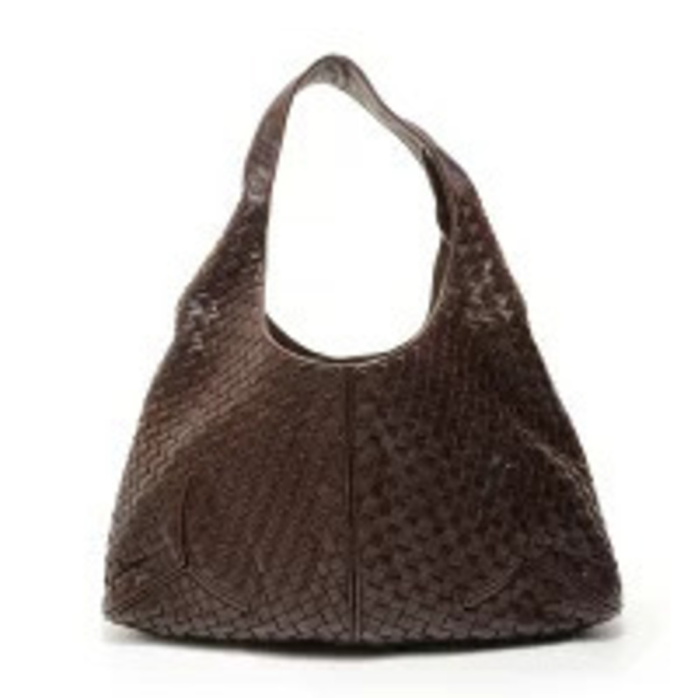 Bottega Veneta Intrecciato Hobo Shoulder Bag Brown